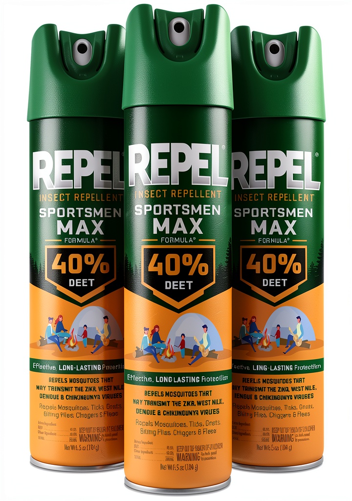 United Industries DEET insect repellent spray in use during a family hike