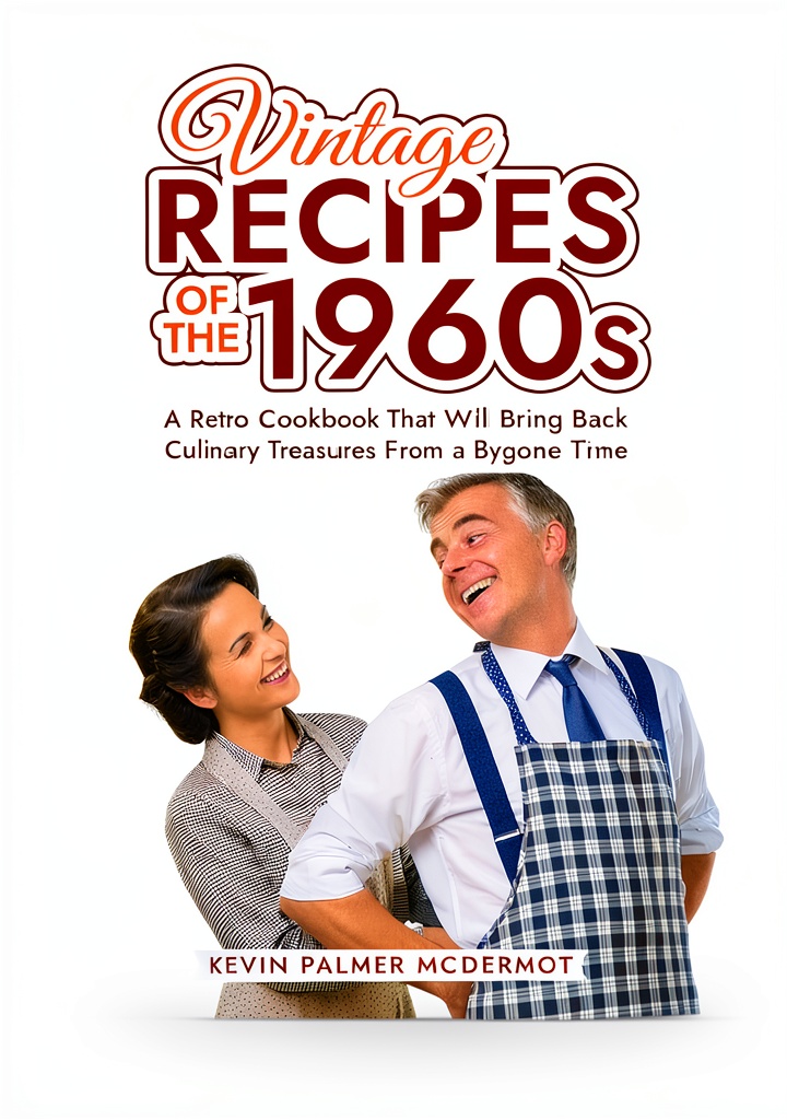 Vintage cookbook cover showcasing retro design elements