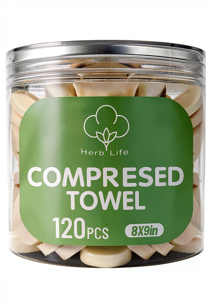 'Herb Life disposable towels expanding in water'