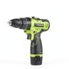 POWKITS 12V Cordless Drill Set Green Metal Portable Power Tool-7
