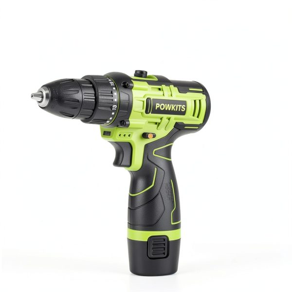 POWKITS 12V Cordless Drill Set Green Metal Portable Power Tool-7
