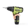 POWKITS 12V Cordless Drill Set Green Metal Portable Power Tool-6