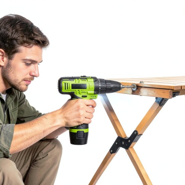 POWKITS 12V Cordless Drill Set Green Metal Portable Power Tool-5