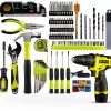 POWKITS 12V Cordless Drill Set Green Metal Portable Power Tool-3