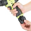POWKITS 12V Cordless Drill Set Green Metal Portable Power Tool-4