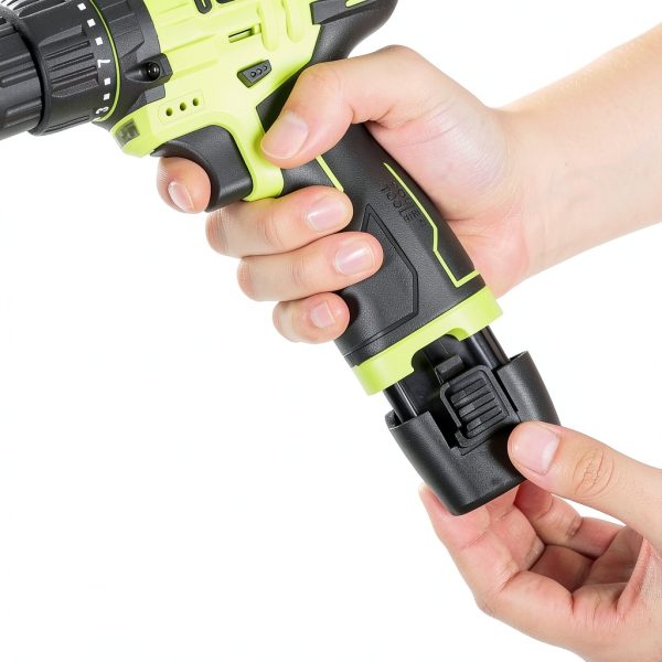 POWKITS 12V Cordless Drill Set Green Metal Portable Power Tool-4