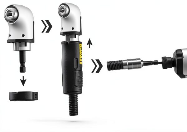 DEWALT FLEXTORQ Right Angle Drill Attachment 4-in-1 12-Inch Compact-5