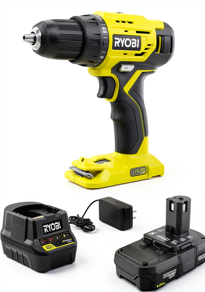 Ryobi 18 Volt ONE Plus 1/2 in. Drill/Driver Kit 1.5 Ah Battery &-0