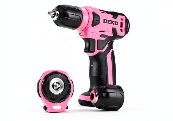 DEKOPRO 8V Cordless Drill with 42‑Piece Kit, LED Light, Pink-1