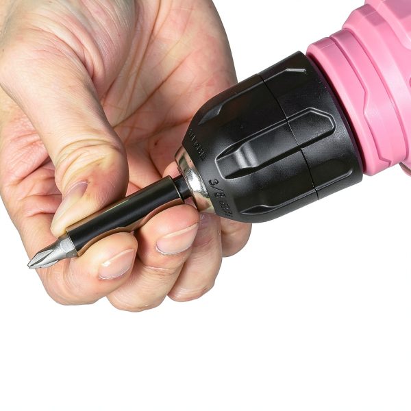 DEKOPRO 8V Cordless Drill with 42‑Piece Kit, LED Light, Pink-6