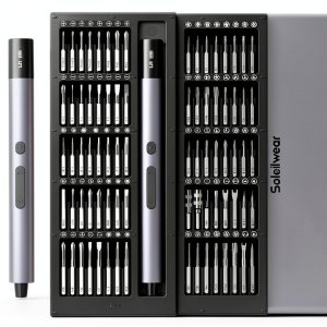 Electric Screwdriver Set 80-in-1 Mini Precision by Soleilwear Grey Y1-0