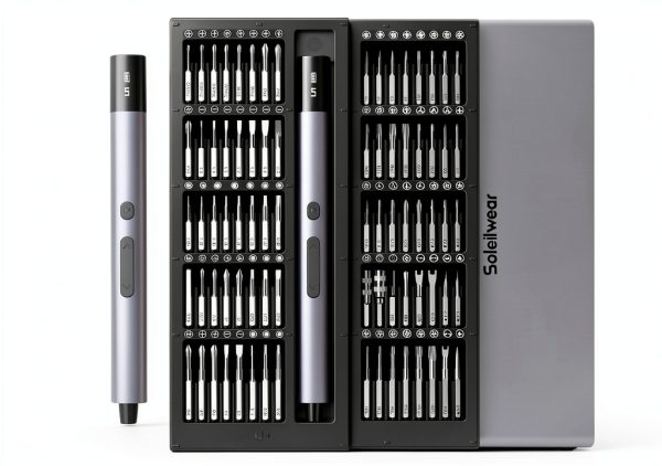 Electric Screwdriver Set 80-in-1 Mini Precision by Soleilwear Grey Y1-0