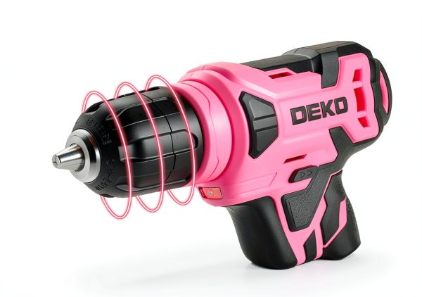 DEKOPRO 8V Cordless Drill with 42‑Piece Kit, LED Light, Pink-4