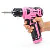 DEKOPRO 8V Cordless Drill with 42‑Piece Kit, LED Light, Pink-2